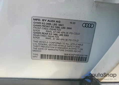 2024 Audi Q5 E Premium Plus 55 z USA, uszkodzony, nr VIN WA1E2AFY8R2032709